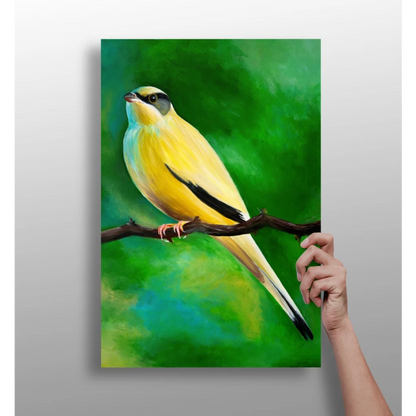 Vibrant Yellow Bird Insigne Aluminum Prints for Your Wall | Insigneart USA | vintageantiquesgifts.com