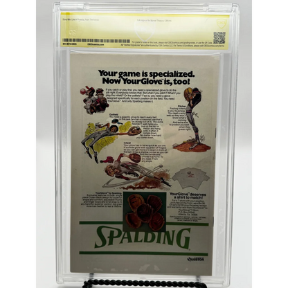Vintage Spalding glove ad with Dave Cockrum yellow label comic art
