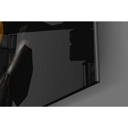 Bold gold drip portrait on black monitor frame wall art