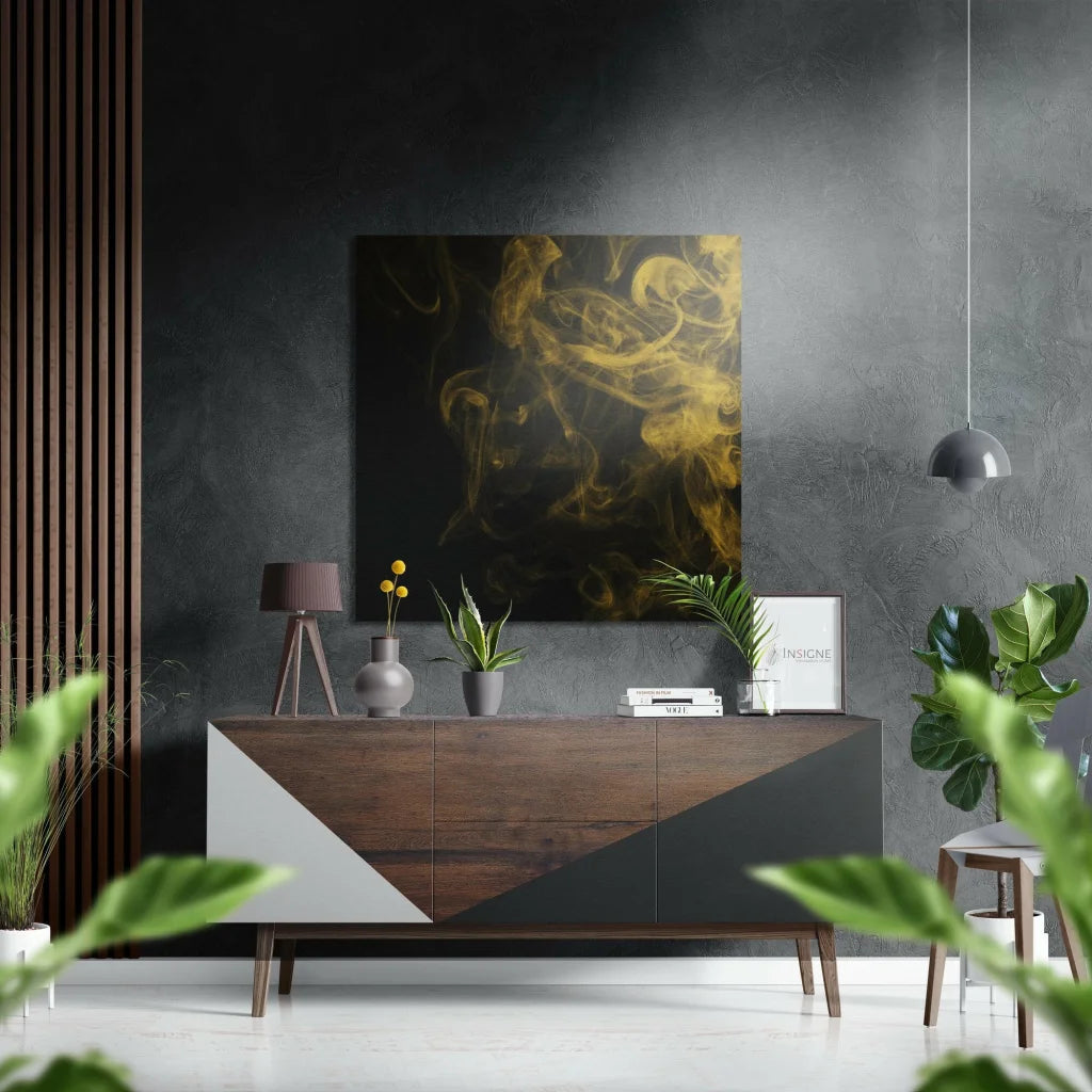 Modern geometric sideboard in brushed aluminium dibond wall art print
