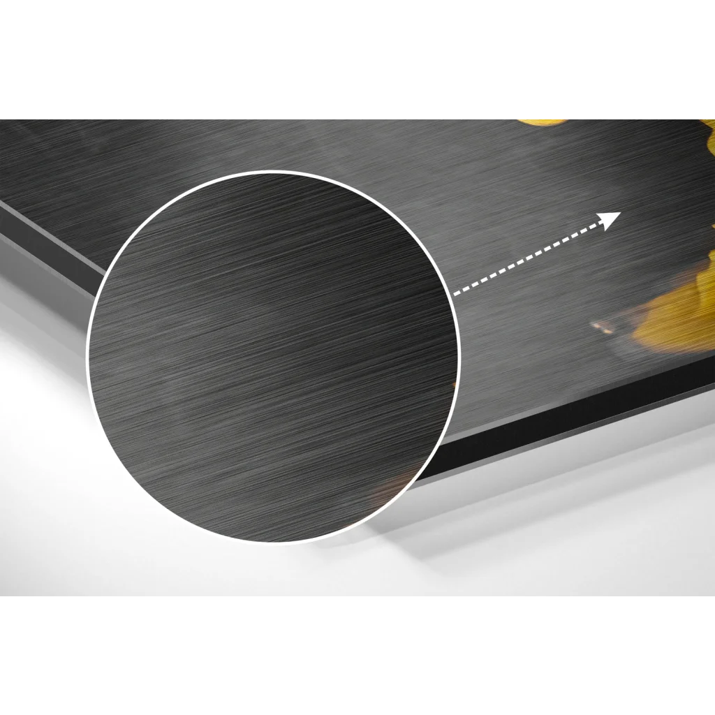 Yellow Smoke Brushed Aluminium Dibond Wall Art