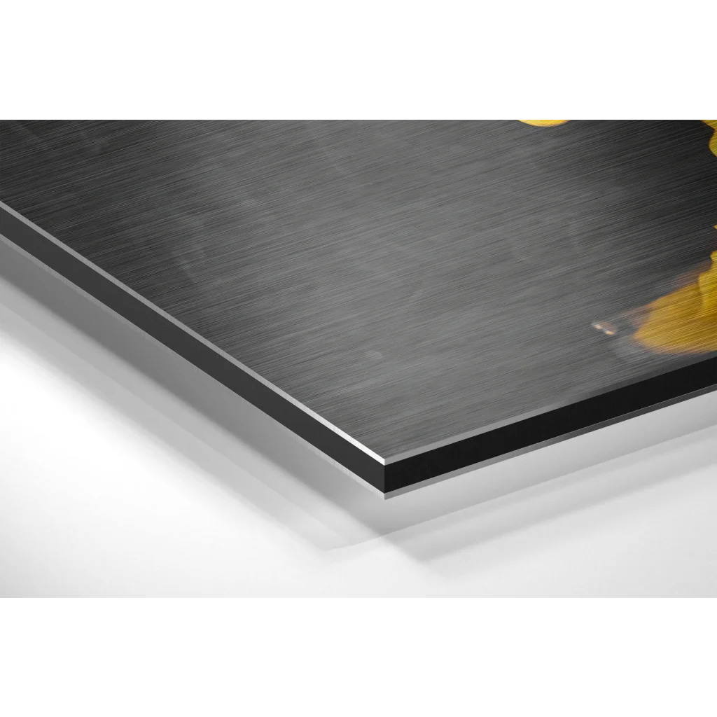 Yellow Smoke Brushed Aluminium Dibond Wall Art