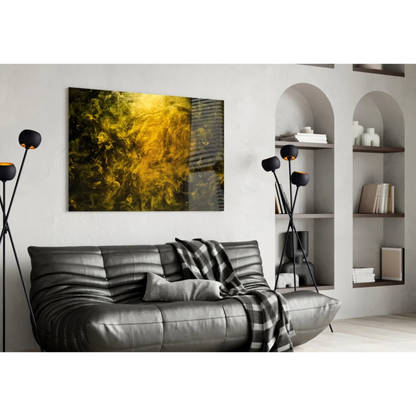 Swirling Golden Abstract Wall Art Canvas Print | Contemporary Home Wall Art | vintageantiquesgifts.com
