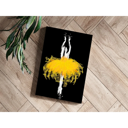 Yellow tutu ballerina on aluminum wall art print