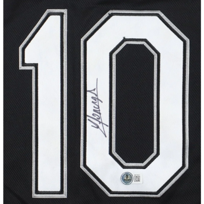 Yoan Moncada signed Chicago White Sox jersey with white number 10 and signature