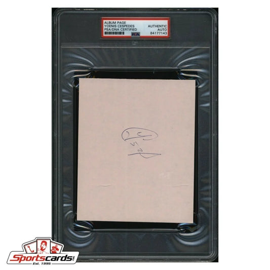 Yoenis Cespedes MLB signed cut in DNA authentic black plastic holder