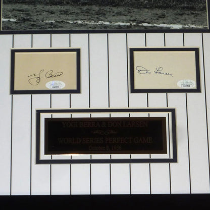 Yogi Berra Don Larsen signed Yankees WS perfect game deluxe framed 11x14 photo