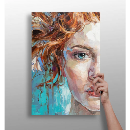 Fiery Red Hair Abstract Woman Insigne Aluminum Prints | Insigneart USA | vintageantiquesgifts.com