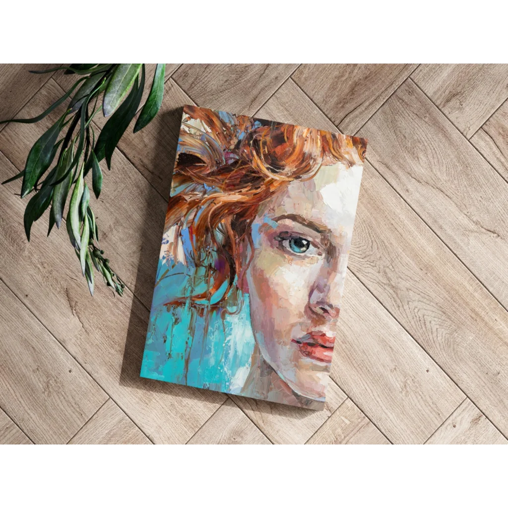 Fiery Red Hair Abstract Woman Insigne Aluminum Prints | Modern Wall Art Decor | vintageantiquesgifts.com