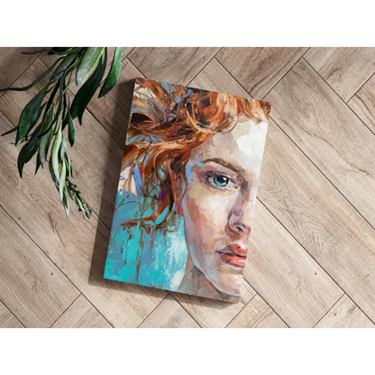 Fiery Red Hair Abstract Woman Insigne Aluminum Prints | Modern Wall Art Decor | vintageantiquesgifts.com