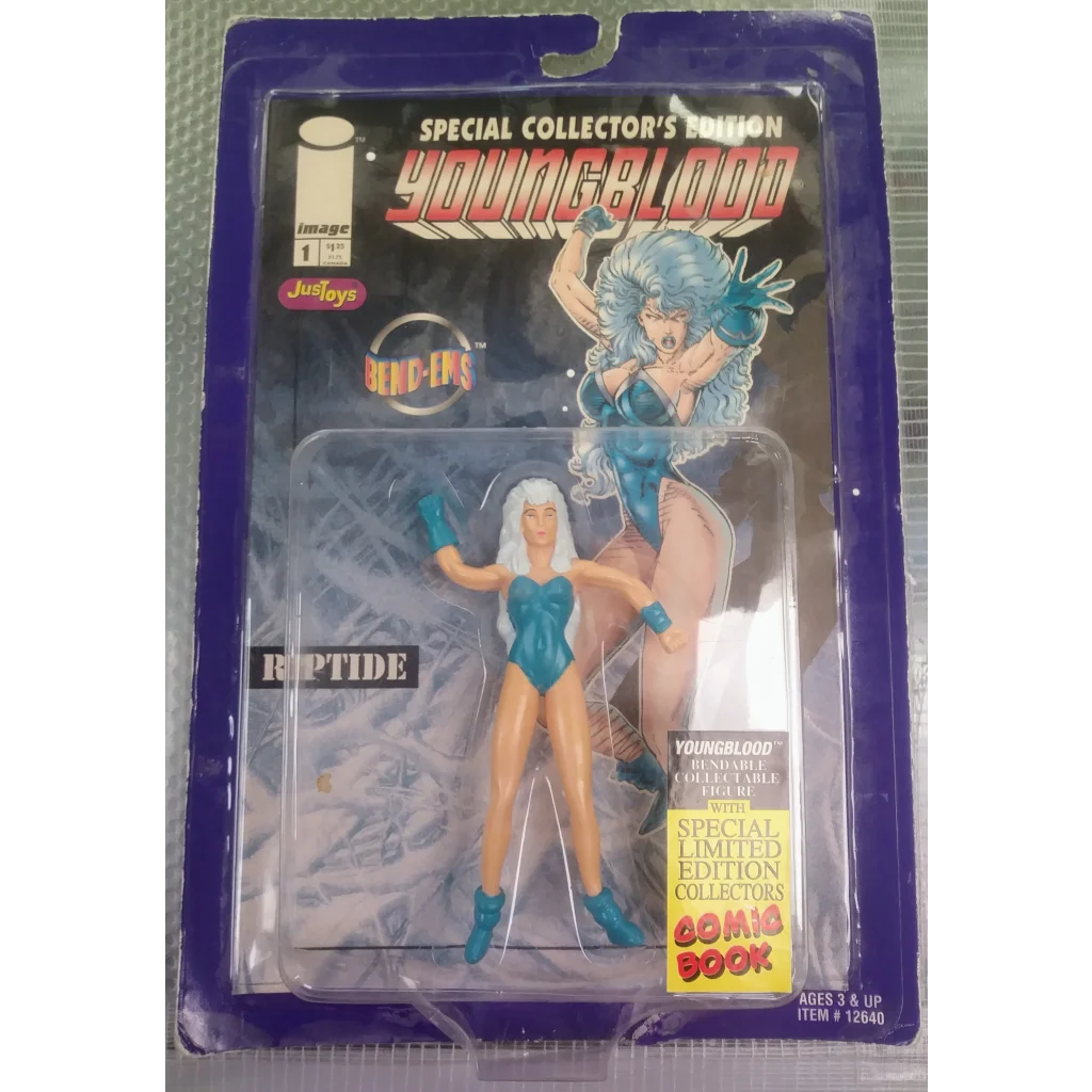 1994 Youngblood Riptide comic book action figure in blue swimsuit