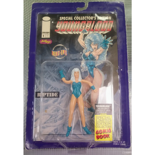 1994 Youngblood Riptide comic book action figure in blue swimsuit