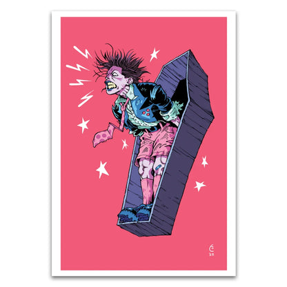 Zombie emerging from coffin in YUNGBLUD Twisted Tales Deluxe Edition by Annapaola Martello