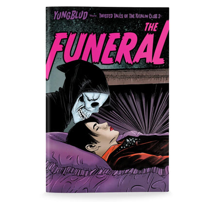 Comic book cover with gothic funeral scene from YUNGBLUD Twisted Tales by Vasilis Lolos