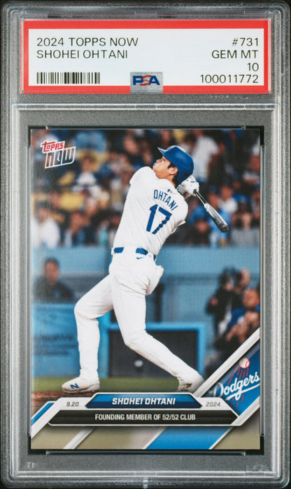 Graded 2024 Topps Now Shohei Ohtani #731 Baseball Card PSA 10 Gem Mint