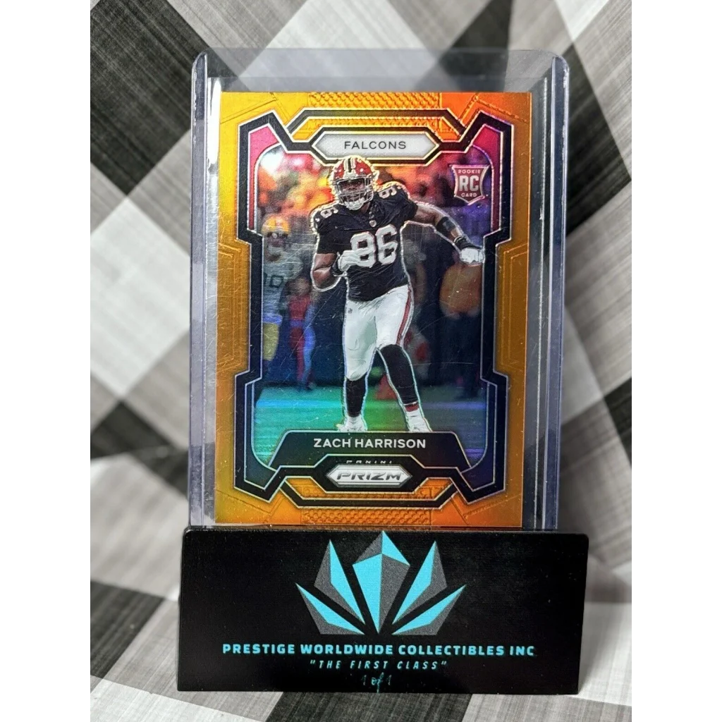 Gold-framed Zach Harrison football card in case from Prestige Worldwide Collectibles