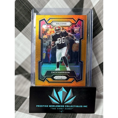 Gold-framed Zach Harrison football card in case from Prestige Worldwide Collectibles