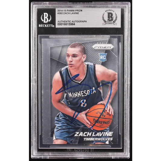 Zach LaVine signed 2014 Panini Prizm rookie card with Beckett grading and authentic autograph