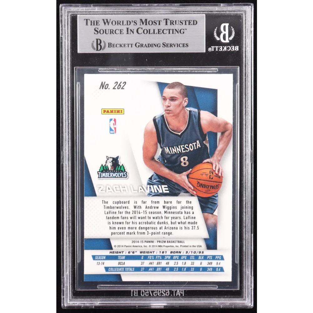 Zach LaVine signed 2014 Panini Prizm rookie card graded and authenticated