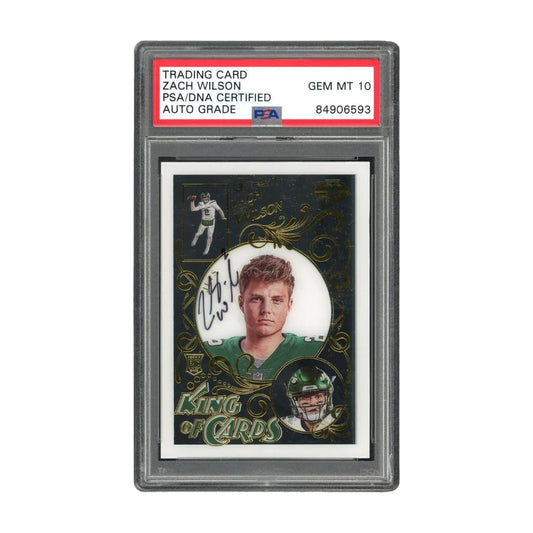 Zach Wilson gem mint 10 autographed PSA card in protective case