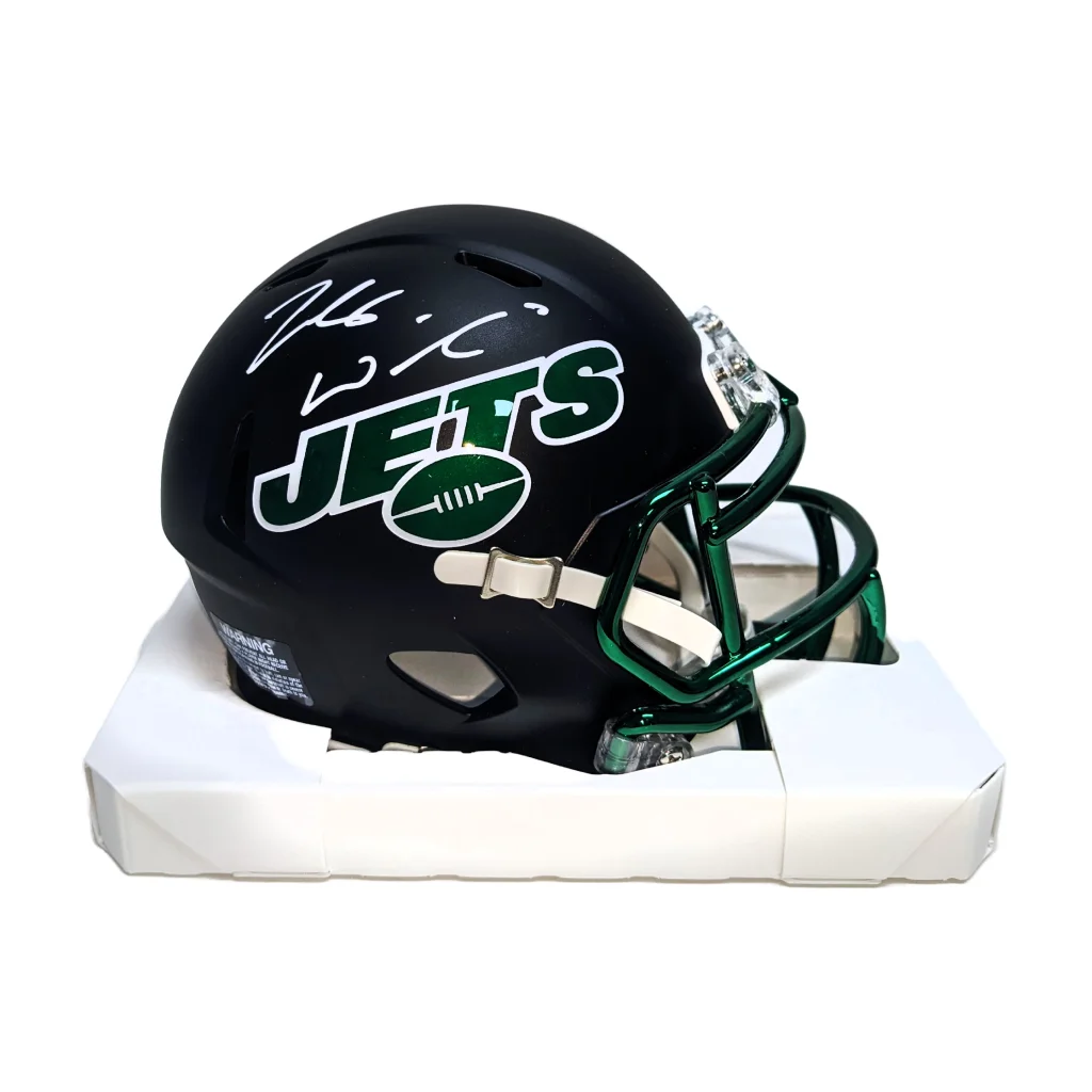 Zach Wilson signed New York Jets field alternate mini helmet