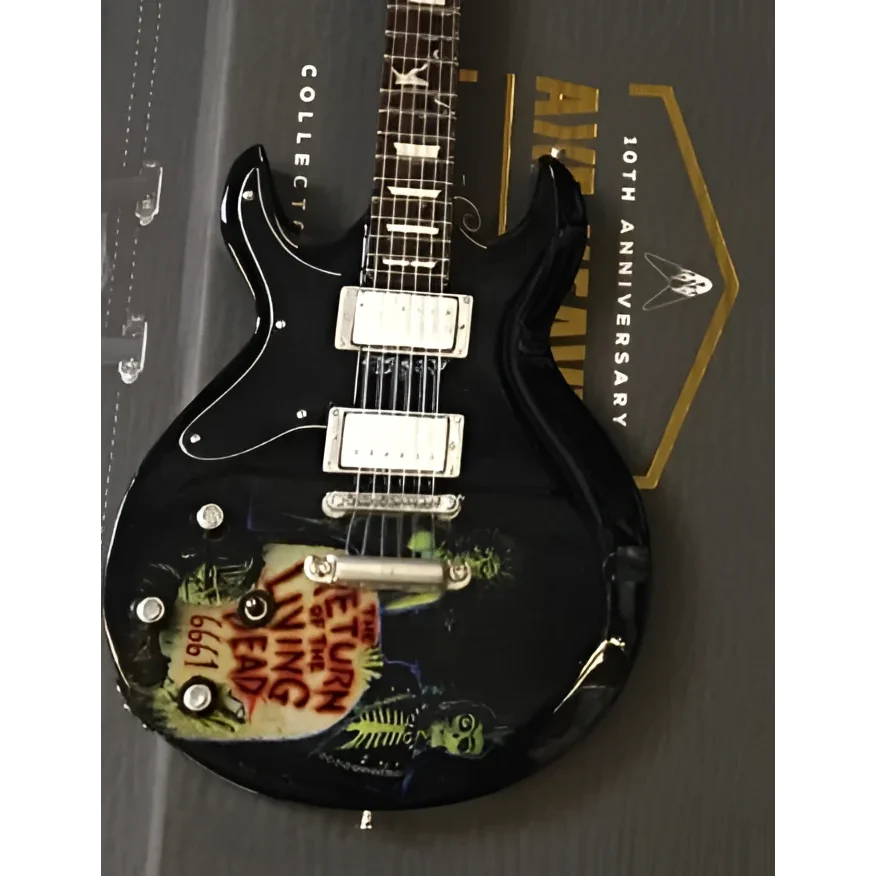 Zacky Vengeance black skull electric guitar Axe Heaven® mini replica