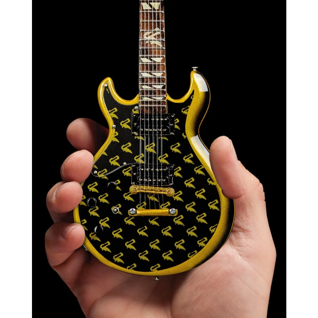 Zacky Vengeance Blade Mini Guitar by Axe Heaven® with black yellow body and gold hardware