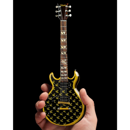 Zacky Vengeance Blade Mini Guitar by Axe Heaven® in black and gold with yellow patterns