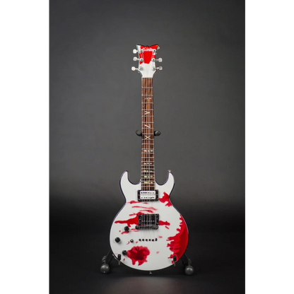 Zacky Vengeance Blood Splat Axe Heaven guitar replica with white body and red splatter