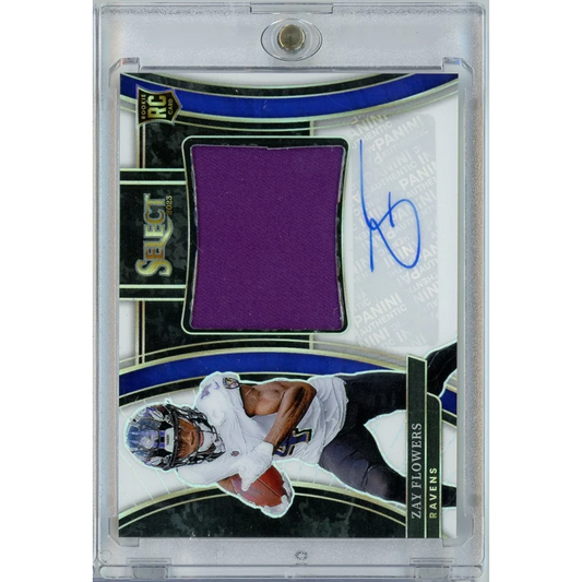 2019 Panini Select Zay Flowers purple jersey patch auto card