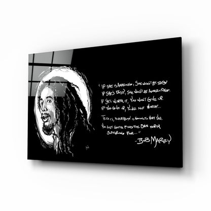 Reggae Rasta Quote Glass Wall Art