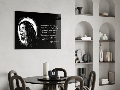 Reggae Rasta Quote Glass Wall Art