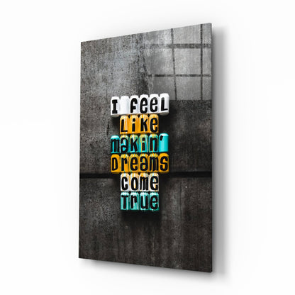 Makin Dreams Come True Letter Blocks Glass Wall Art