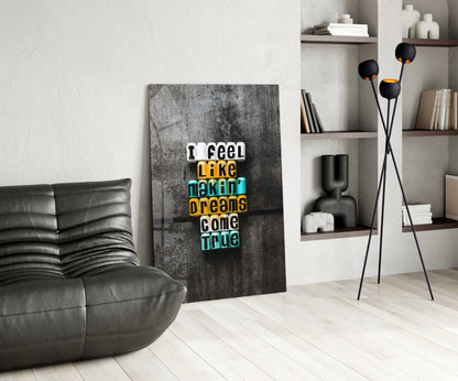 Makin Dreams Come True Letter Blocks Glass Wall Art