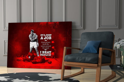 Crimson Boxer Quote Poster Glass Wall Art