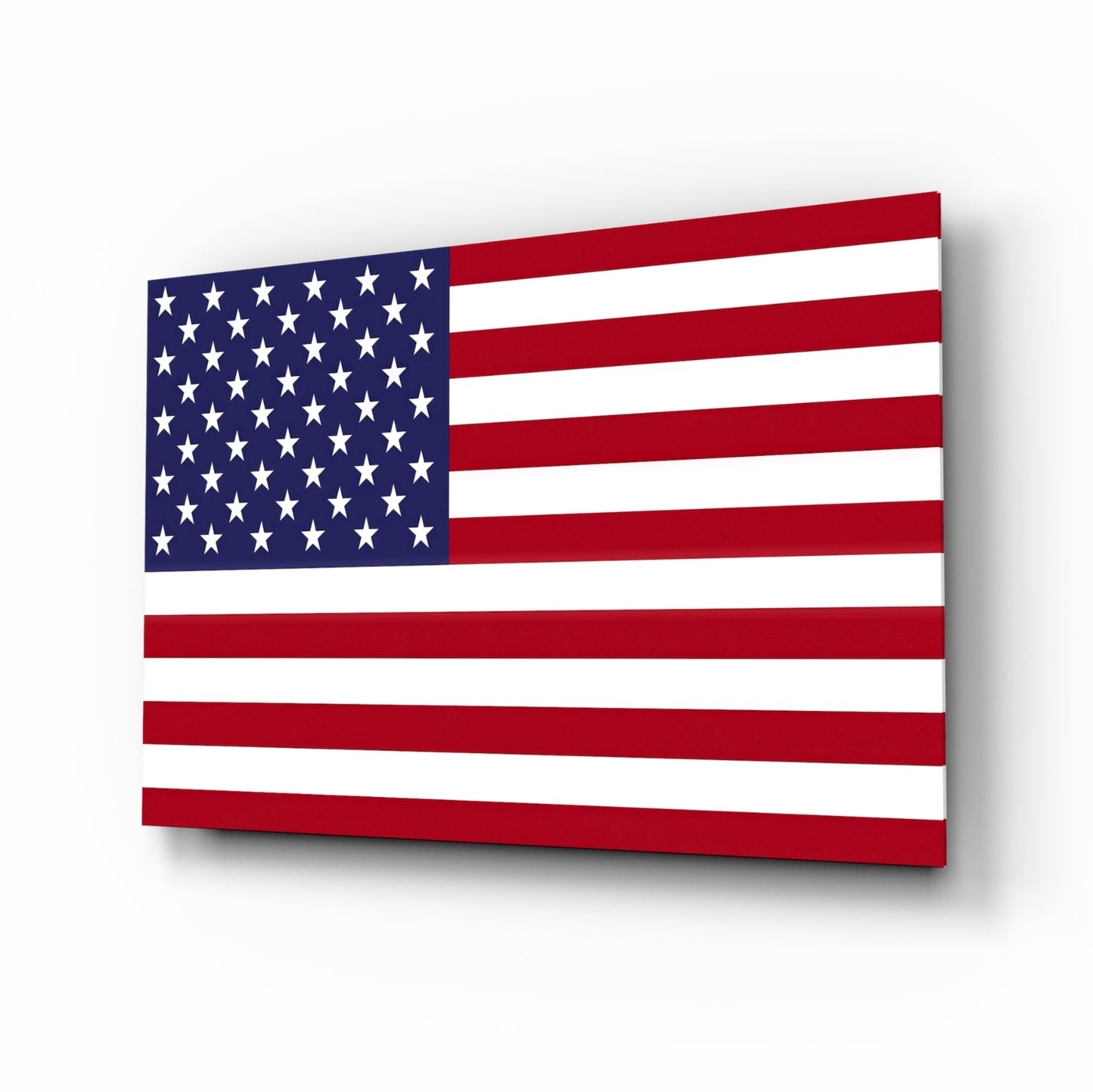 Classic Flat Stars and Stripes Flag Glass Wall Art