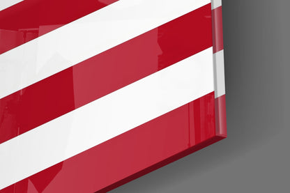 Classic Flat Stars and Stripes Flag Glass Wall Art