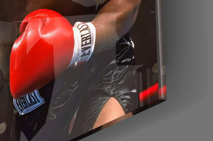 Fierce Boxer Portrait Glass Wall Art