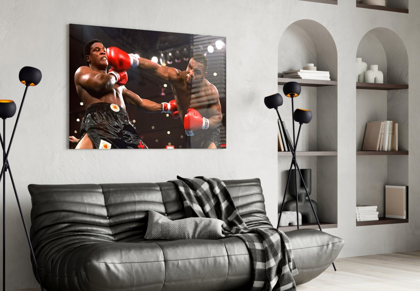 Fierce Boxer Portrait Glass Wall Art