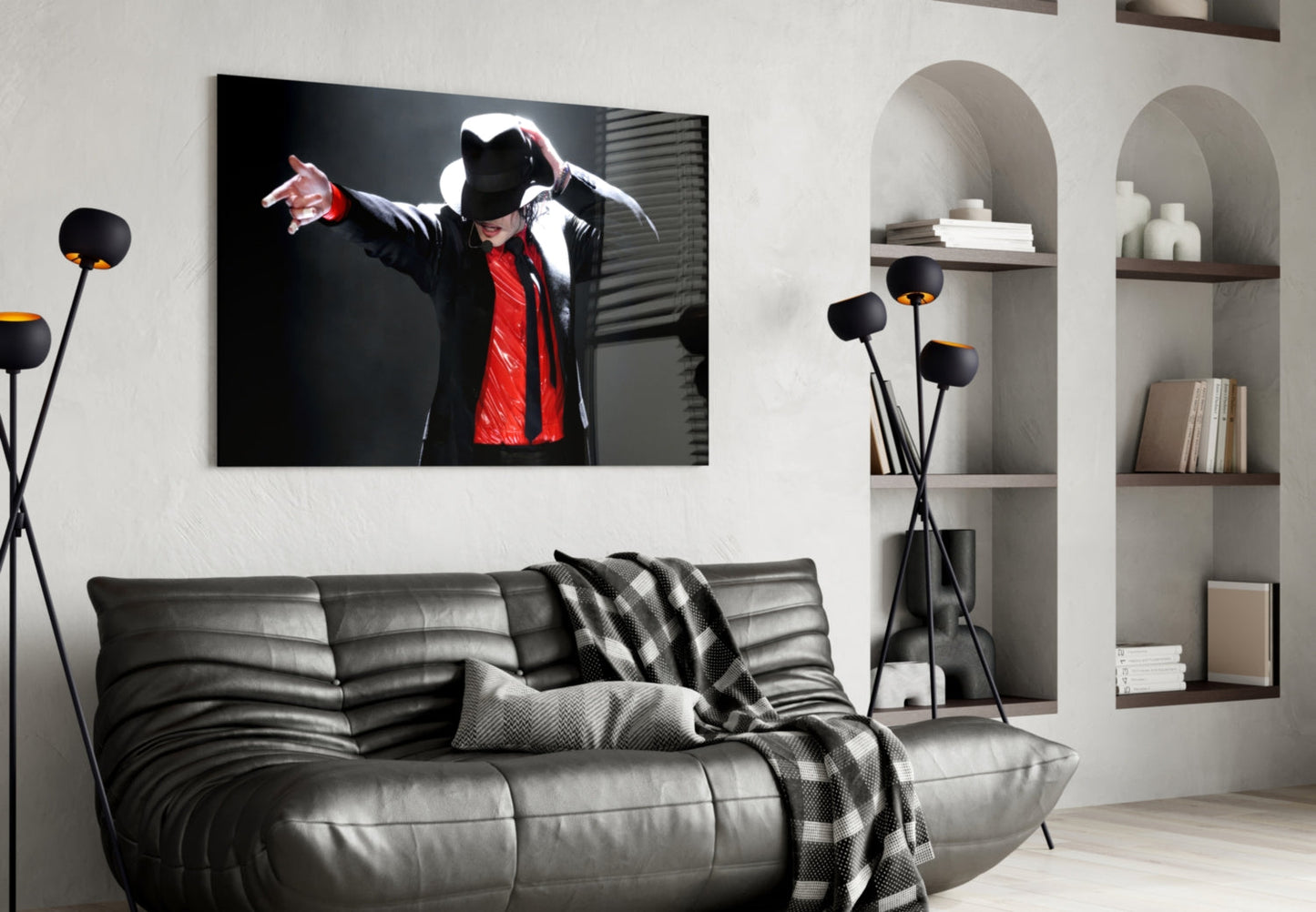 Sequined Glove Dancer Glass Wall Art
