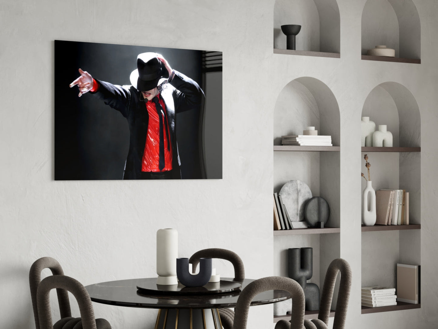 Sequined Glove Dancer Glass Wall Art