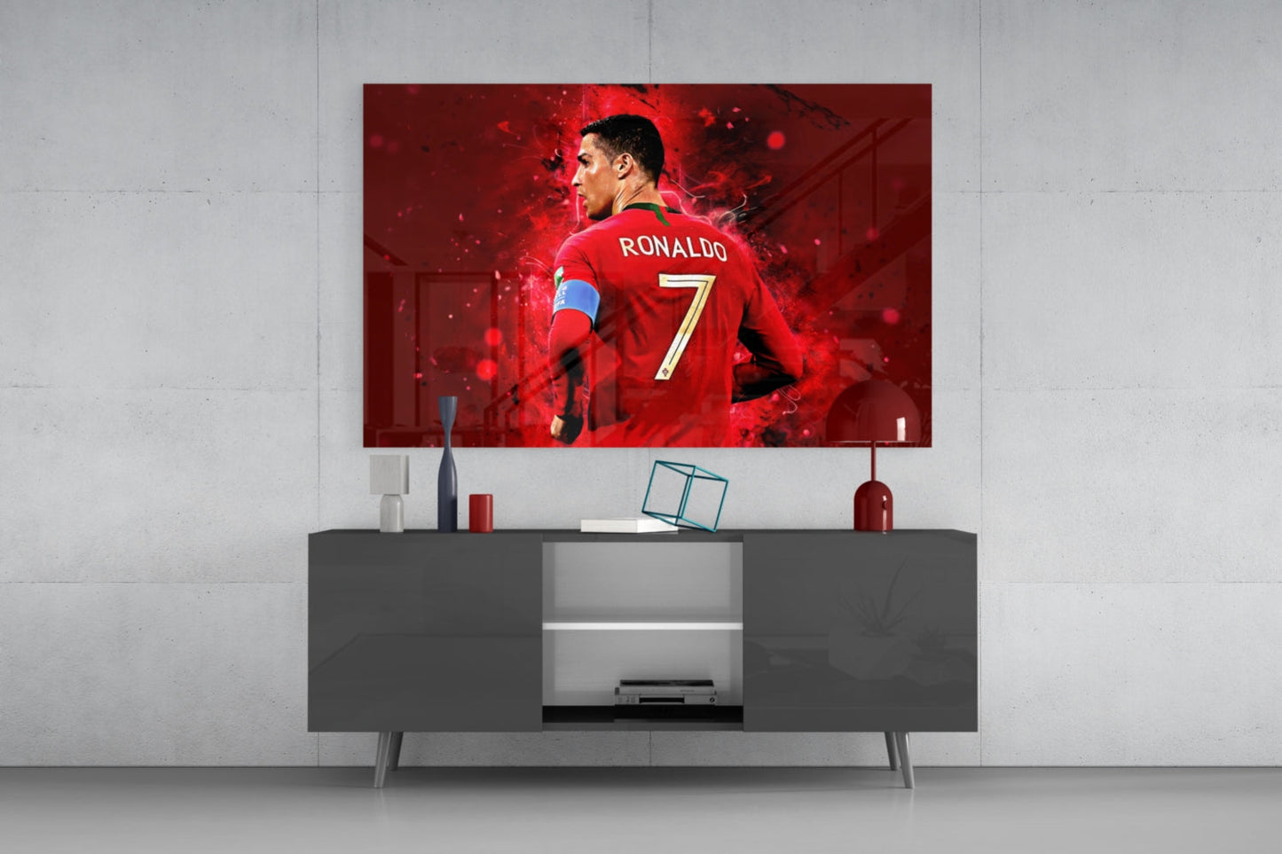 Number Seven Back View Glass Wall Art