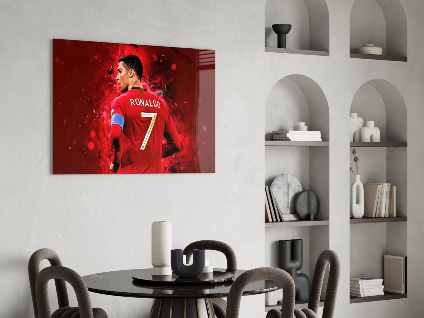 Number Seven Back View Glass Wall Art