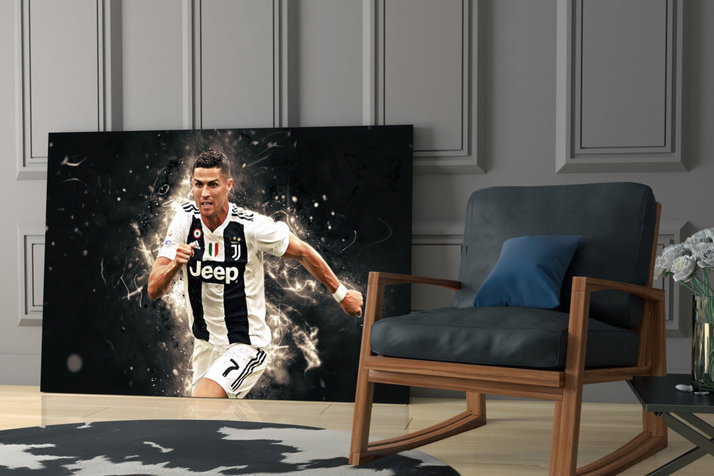 Striped Jersey Sprint Glass Wall Art