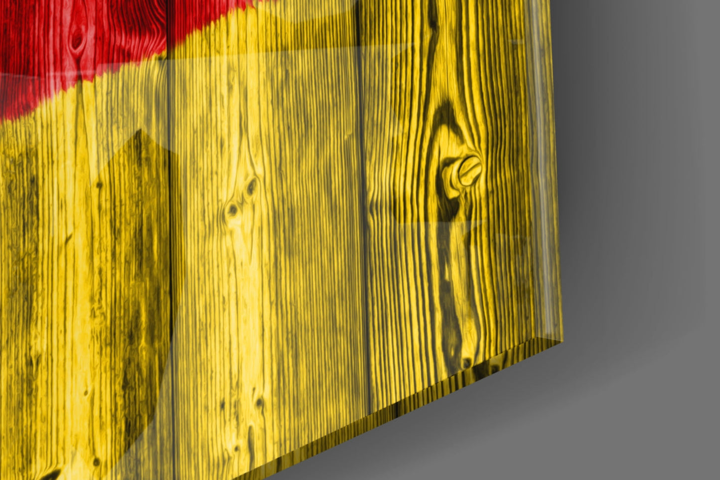 German Flag On Weathered Wood Planks Glass Wall Art