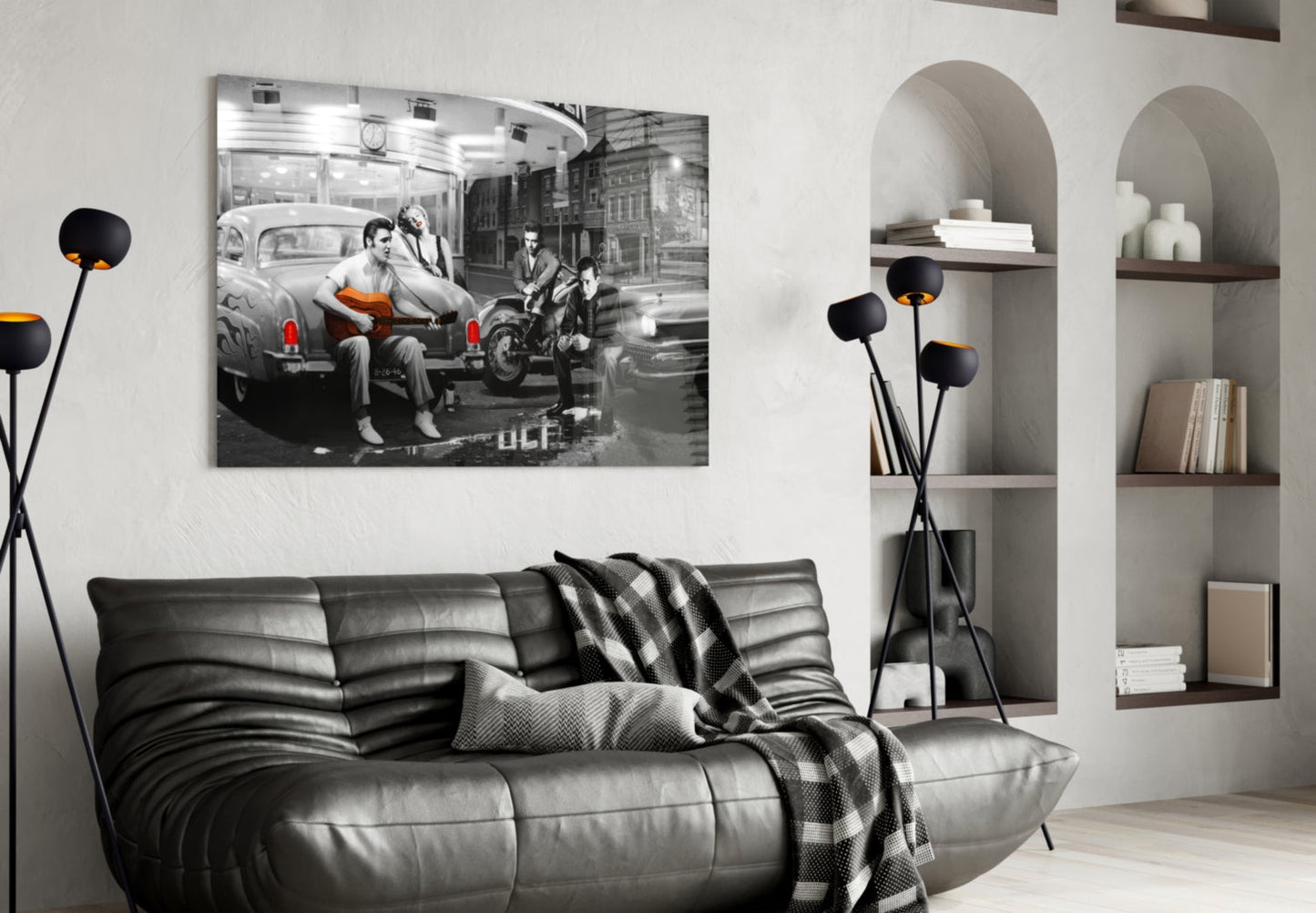 Vintage Hollywood Retro Glass Wall Art