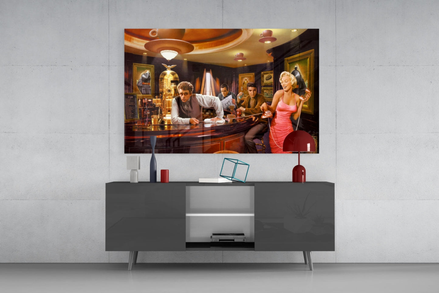 Pink Icons of Old Hollywood Glass Wall Art