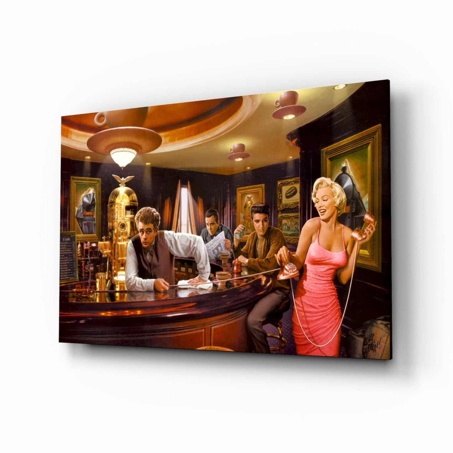 Pink Icons of Old Hollywood Glass Wall Art