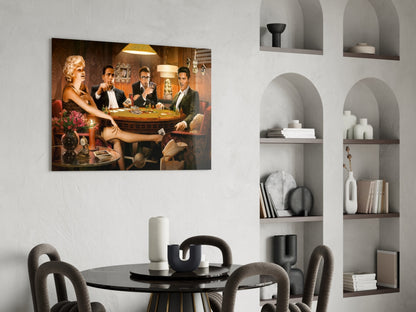 Retro Icons Poker Night Glass Wall Art