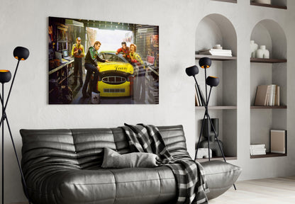 Retro Icons at the Garage Glass Wall Art